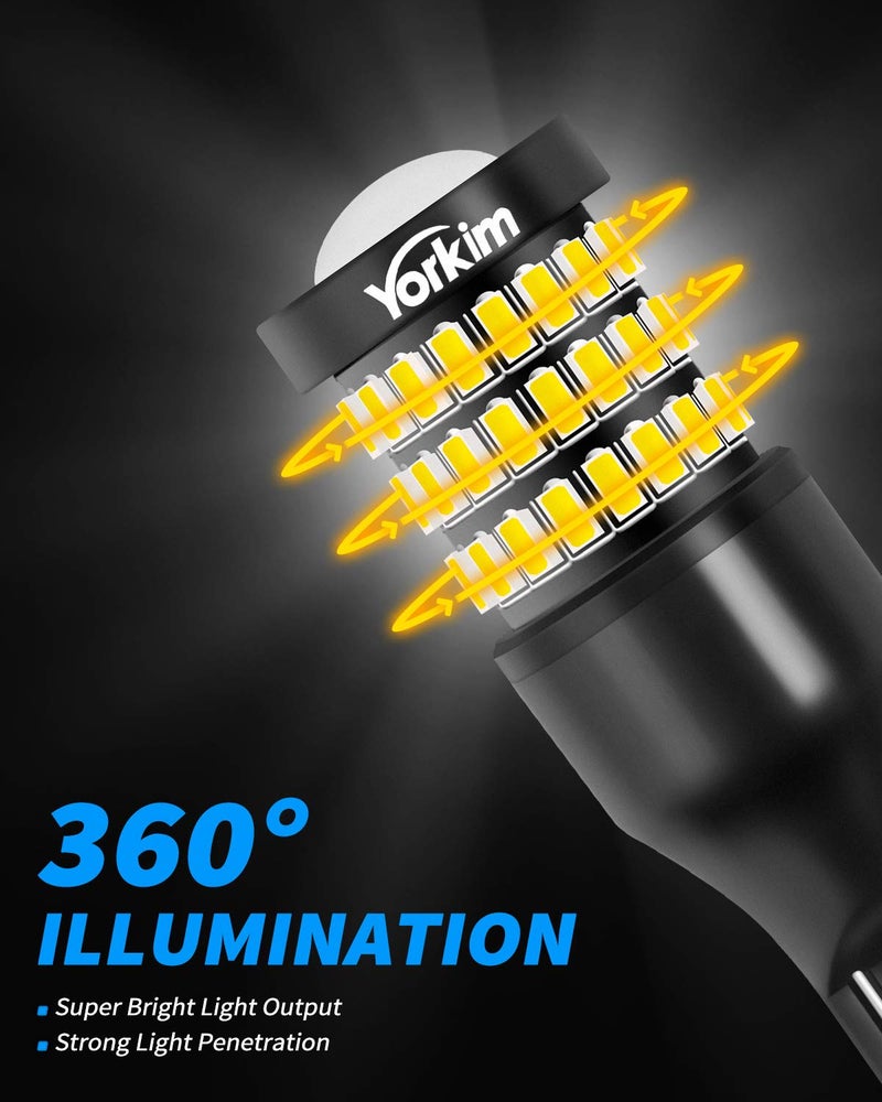 Yorkim 921 LED Bulb 912 Led Reverse Light Super Bright 3014 3030 58-SMD Chipsets Error Free, 921 led backup lights T15 LED Bulb 906 904 902 W16W 921 912 Reverse Lights, 6500K White, Pack of 2 - Image 4